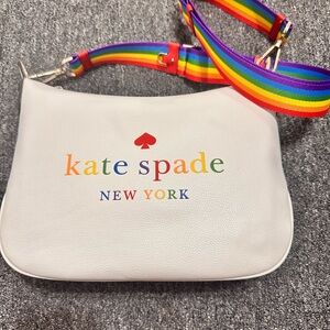 Kate Spade White Bag with Multicolor Strap